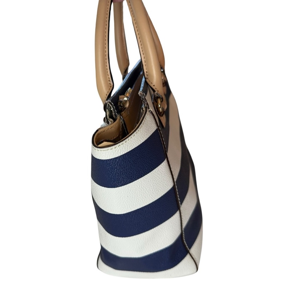 Kate Spade Blue and White Striped Camryn Wellesley Satchel - Picture 6 of 11